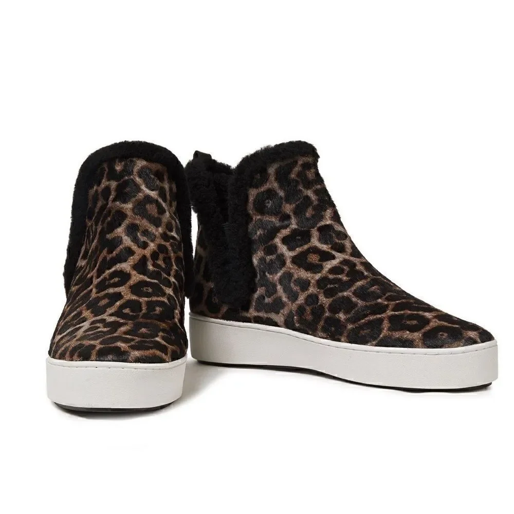 Micheal KORS Ashlyn Leather Slip On Leopard Bootie
